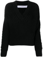 IRO pull en maille épaisse à col v - Noir - thumbnail