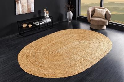 Ovaal vloerkleed PURE NATURE 230x160cm jute handgeweven platweef - 44436