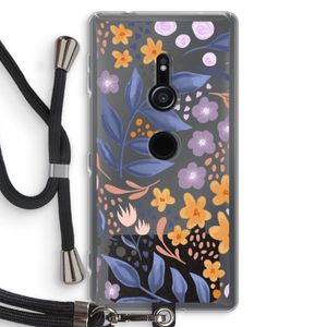 Flowers with blue leaves: Sony Xperia XZ2 Transparant Hoesje met koord