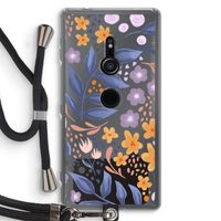 Flowers with blue leaves: Sony Xperia XZ2 Transparant Hoesje met koord