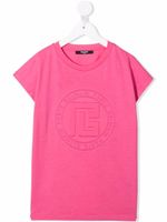 Balmain Kids t-shirt à logo embossé - Rose