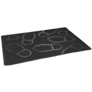 Anti-slip deurmat - rubber - met noppen - zwart - 60 x 40 cm - voor binnen en buiten