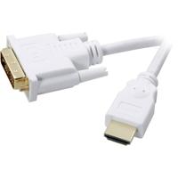 SpeaKa Professional SP-7870336 DVI-kabel DVI / HDMI Adapterkabel DVI-D 18+1-polige stekker, HDMI-A-stekker 2.00 m Wit Vergulde steekcontacten