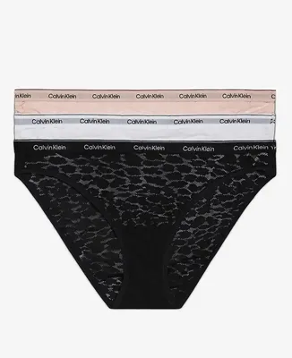 Calvin Klein 3-pack kanten Slips dames - Low rise - Mini slip dames - Microfiber bikini slip - kanten Onderbroek