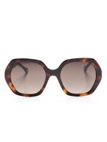 Carolina Herrera lunettes de soleil à effet écaille de tortue - Marron