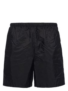 Prada short de bain à plaque logo - Noir