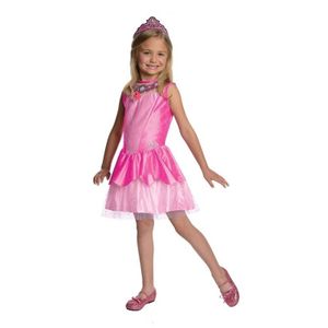 Roze prinsessen jurkje met tiara 5-8 jaar (110-128 cm)  -