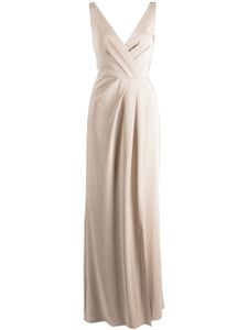 Marchesa Notte Bridesmaids robe longue à col bénitier au dos - Marron