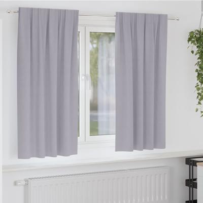 Gordijnen met gordijnen 2 pcs Metaalgrijs Polyester