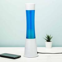 Lavalamp wit met blauwe vloeistof en mint lava
