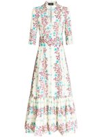 ETRO robe mi-longue à fleurs - Blanc