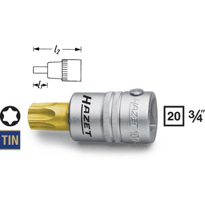 Hazet 1012-T80 1012-T80 Dopsleutel-bitinzet 3/4 (20 mm)