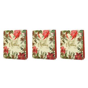 3x stuks grote kerst cadeautas/tas voor kerstcadeautjes Merry Christmas 72 cm