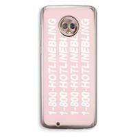 Hotline bling pink: Motorola Moto G6 Transparant Hoesje - thumbnail