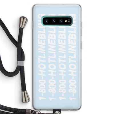 Hotline bling blue: Samsung Galaxy S10 Plus Transparant Hoesje met koord