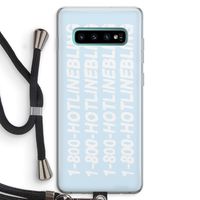 Hotline bling blue: Samsung Galaxy S10 Plus Transparant Hoesje met koord