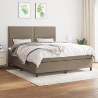 Boxspring met matras stof taupe 180x200 cm