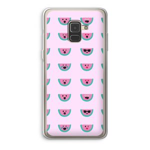 Smiley watermeloenprint: Samsung Galaxy A8 (2018) Transparant Hoesje
