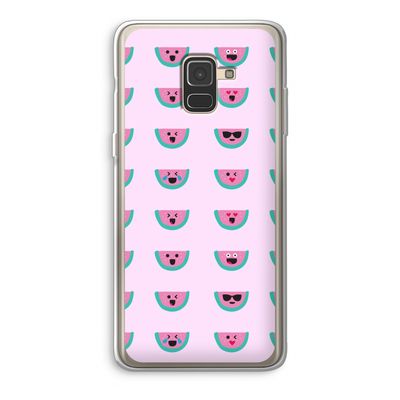 Smiley watermeloenprint: Samsung Galaxy A8 (2018) Transparant Hoesje