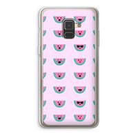 Smiley watermeloenprint: Samsung Galaxy A8 (2018) Transparant Hoesje