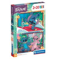 Clementoni legpuzzel super color disney stitch, 2x20st. Clementoni legpuzzel super color disney stitch, 2x20st.