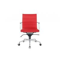 Feel Furniture - Lage Executive bureaustoel - 100% Leer - Rood