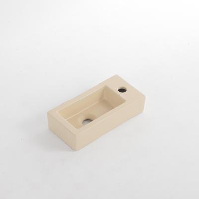 QeramiQ Dely Fontein - 38x18.5x9cm - keramiek - kraangat rechts - Mat Beige E-8020R-MB