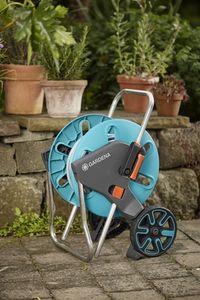 Gardena AquaRoll M Slangenwagen Handmatig Zwart, Blauw, Oranje