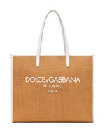 Dolce & Gabbana large Shopping woven tote bag - Marron