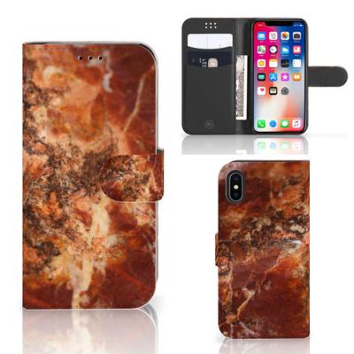 Apple iPhone X | Xs | Bookcase | Marmer Bruin