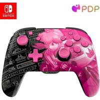 PDP - Glow draadloze controller voor Nintendo Switch en Switch OLED - Grand Prix Peach - Zwart en roze