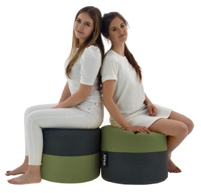 Poef Duo Rondo Old Green - Weerbestendig - Groen - Sit&Joy