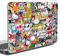 Laptop sticker illustraties cartoon