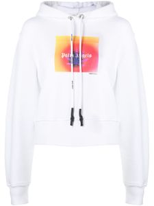 Palm Angels hoodie à logo imprimé en dégradé - Blanc