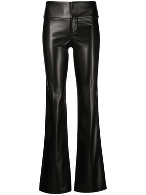 alice + olivia pantalon Olivia évasé en cuir vegan - Noir