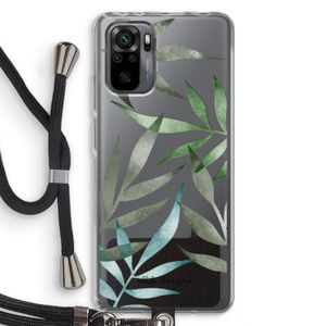 Tropical watercolor leaves: Xiaomi Redmi Note 10 Pro Transparant Hoesje met koord