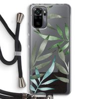 Tropical watercolor leaves: Xiaomi Redmi Note 10 Pro Transparant Hoesje met koord