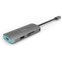 I-tec Metal C31NANODOCKPD notebook dock & poortreplicator USB 3.0 (3.1 Gen 1) Type-C Zilver, Turkooi