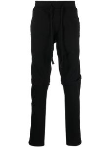 Greg Lauren pantalon en polaire à lien de resserrage - Noir