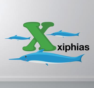 Sticker letter X dieren alfabet