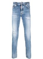 DSQUARED2 distressed straight-leg jeans - Bleu - thumbnail