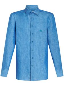 ETRO chemise à broderies Pegaso en effet mélangé - Bleu