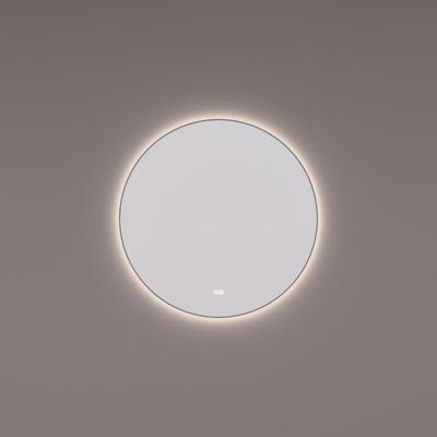 HIPP Design spiegel Rond Gunmetal PVD met Indirecte LED Verlichting 120 x 3 cm Inclusief Spiegelverwarming. Touch Dimmer en Kleurenwissel