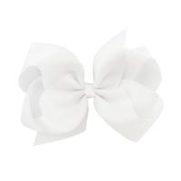 5 stuks 6 inch kleurrijke Kids meisjes grote effen lint haar boog clips (18)