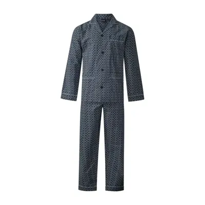 Gentlemen katoenen heren pyjama met knoopsluiting - Poplin