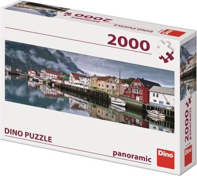 DinoToys Dino puzzel - vissersdorp in noorwegen - 2000 stukjes