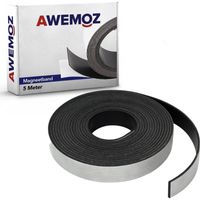 AWEMOZ Magneetband met Plakstrip - 5 Meter Lang - Magneetstrip - Magneet Tape - Magnetisch Tape - Zelfklevend - Zwart - thumbnail