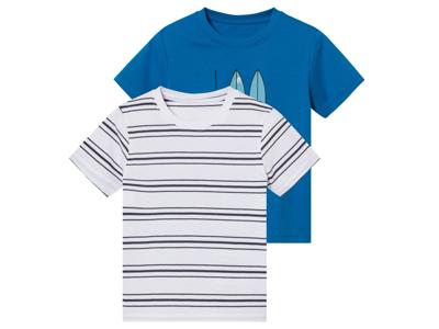lupilu 2 Kinder T-shirts (Blauw/wit, 122/128)