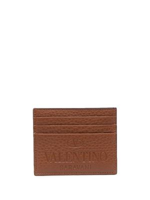 Valentino Garavani porte-cartes à logo embossé - Marron