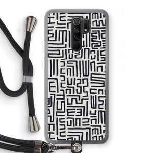 Moroccan Print: Xiaomi Redmi 9 Transparant Hoesje met koord